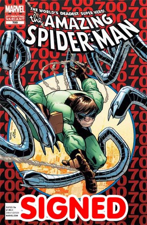 Amazing Spider-Man Vol 2 #700 Cover M 2nd Ptg Original Humberto Ramos Variant Cover Signed By Dan Slott with COA - xLs Comics