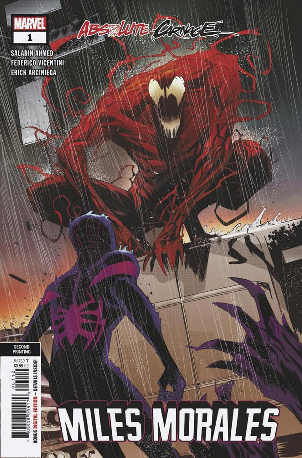 Absolute Carnage Miles Morales #1 Cover G 2nd Ptg Variant Federico Vincentini Cover - xLs Comics