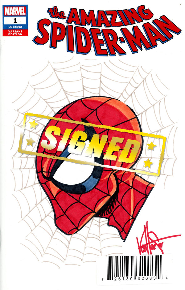 Spider-Man DF Signed & Remarked By Ken Haeser With A Color Spider-Man Hand-Drawn Sketch