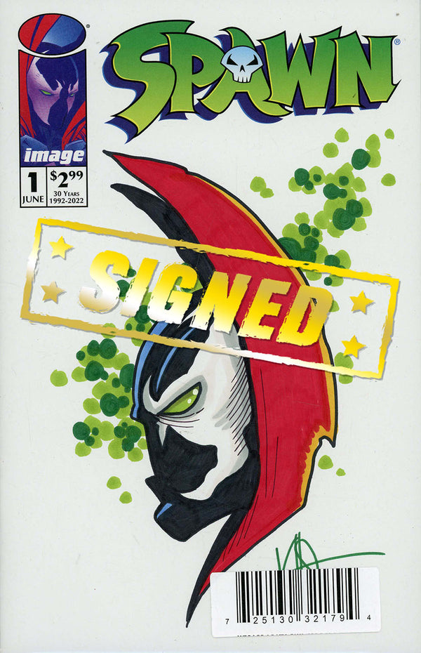 Spawn 30th Anniversary #1 DF Blank Cover Signed & Remarked By Ken Haeser