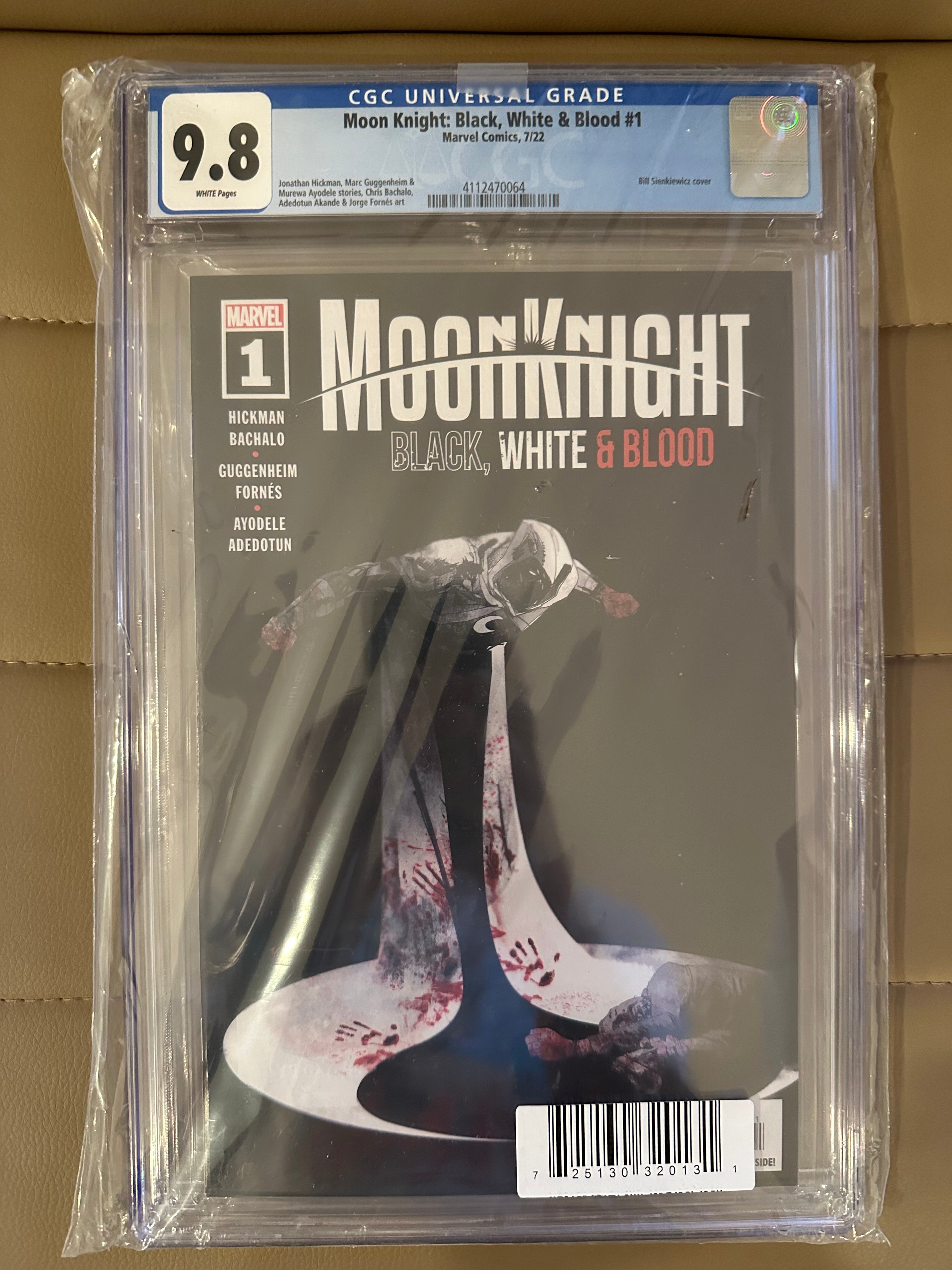 Moon Knight Black White & Blood #1 Cover F DF CGC Graded 9.8