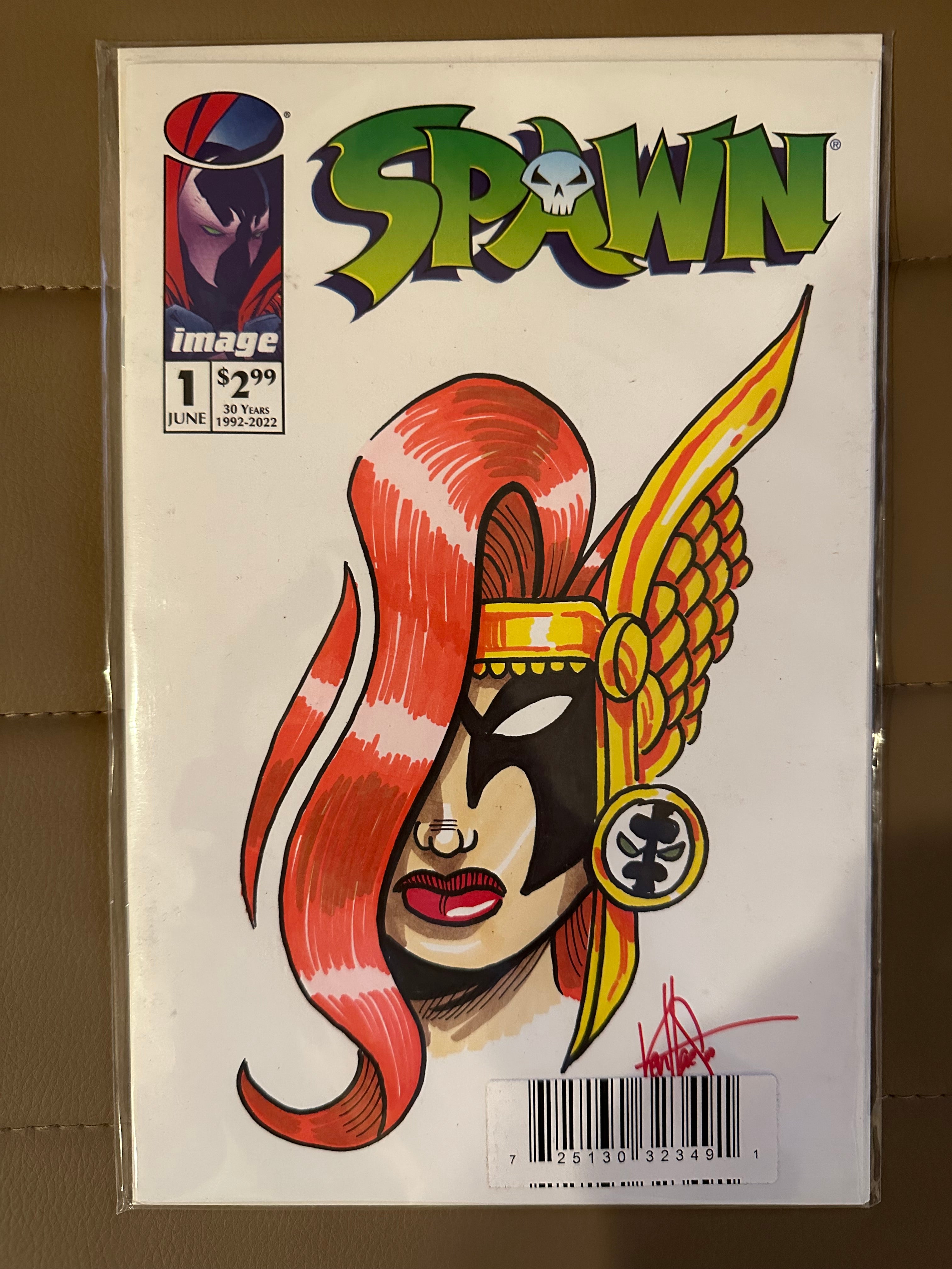 Spawn 30th Anniversary #1 DF Signed & Remarked By Ken Haeser