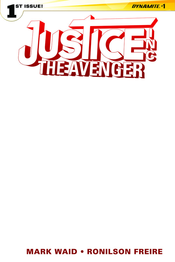 Justice Inc Avenger #1 Blank Authentix Cvr (W) Mark Waid (A) Ronilson Freire (Ca) Blank Cover - xLs Comics