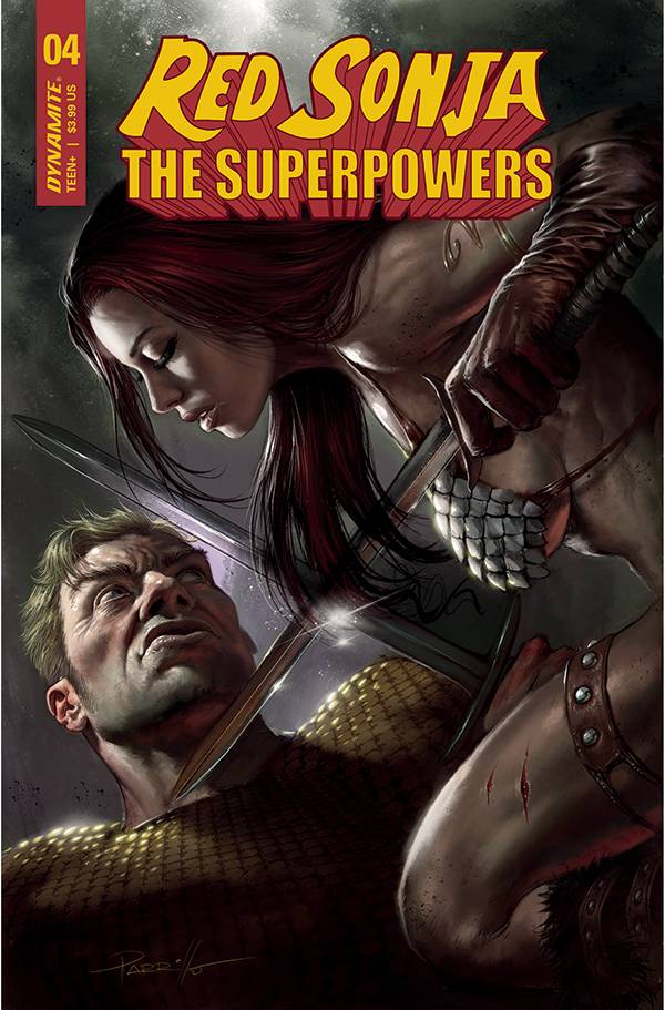 Red Sonja The Superpowers #4 Cvr A Parrillo (W) Dan Abnett (A) Jonathan Lau (Ca) Lucio Parrillo - xLs Comics