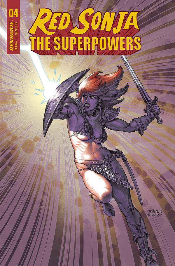 Red Sonja The Superpowers #4 Cvr C Linsner (W) Dan Abnett (A) Jonathan Lau (Ca) Joseph Michael Linsner - xLs Comics