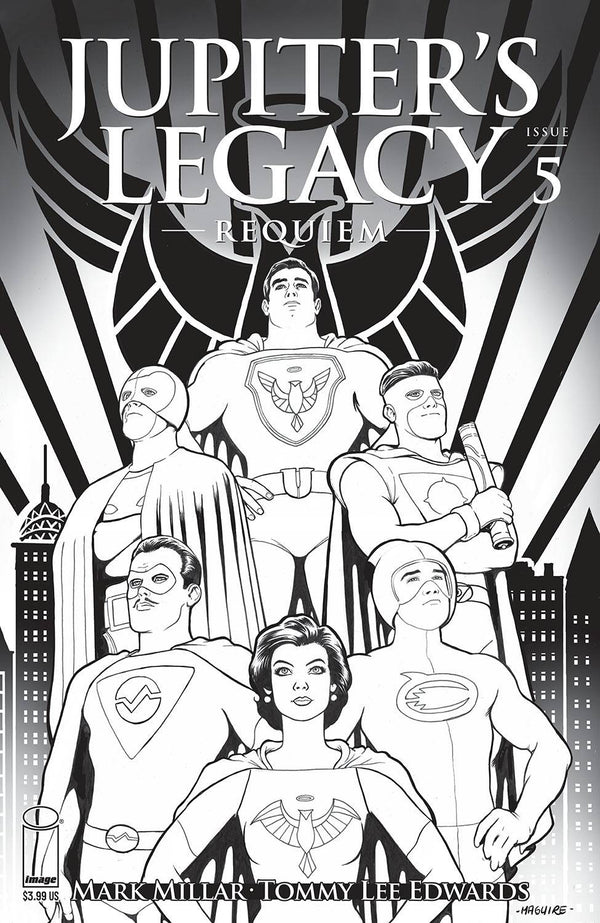 Jupiters Legacy Requiem #5 (Of 12) Cvr C Maguire B&W (Mr) (W) Mark Millar (A) Tommy Lee Edwards (Ca) Kevin Maguire - xLs Comics